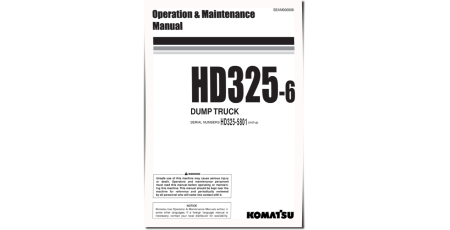 HD325-6 (SN: 05801-06000) Rigid Dump Trucks (Japan) Operate and Maintenance manual (SEAD000808)