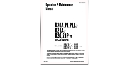 D20P-7, D21A-7 and D21P-7 Crawler Dozers (Japan) Operate and Maintenance manual (SEAD000905)
