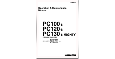 PC100-6 (SN:40624-41400), PC120-6 (SN:47571-50200), PC130-6 (SN:47713-51019) Excavator Operate&Maintenance manual (SEAD002203)