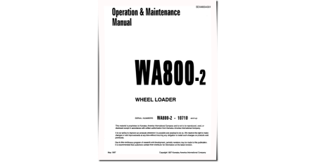 WA800-2 (SN from 10710) 4WD Wheeled Loaders (Japan) Operate and Maintenance manual (SEAD004001)