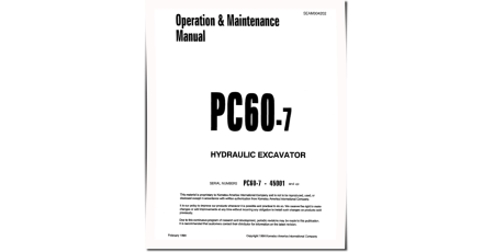 PC60-7 (SN: 45001-48877) Crawler Excavators (Japan) Operate and Maintenance manual (SEAD004202)