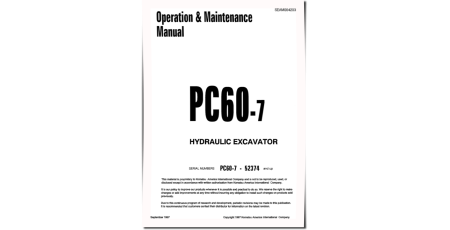 PC60-7 (SN: 52374-58000) Crawler Excavators (Japan) Operate and Maintenance manual (SEAD004203)