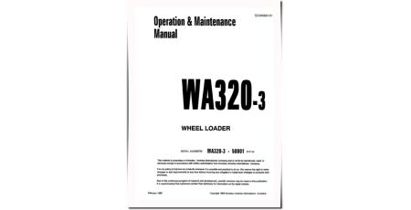 WA320-3 (SN: 50001-50402) 4WD Wheeled Loaders (Japan) Operate and Maintenance manual (SEAD006101)