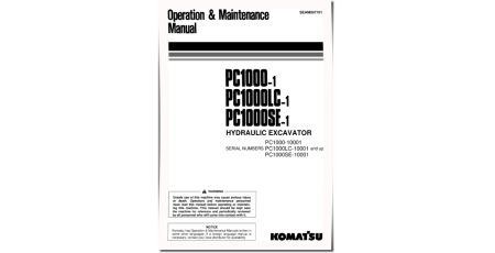PC1000-1, PC1000LC-1 and PC1000SE-1 (SN:10001-10376) Crawler Excavators Operate and Maintenance manual (SEAD007701)
