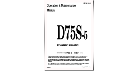 D75S-5 (SN from 16591) Crawler Loaders (Japan) Operate and Maintenance manual (SEAD010001)