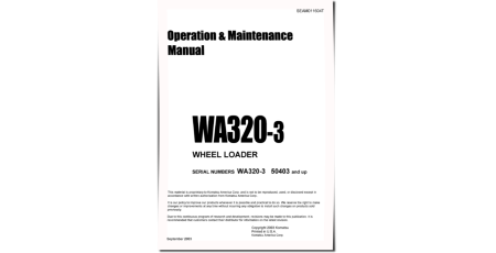 WA320-3 (SN from 50403) 4WD Wheeled Loaders (Japan) Operate and Maintenance manual (SEAD011604)