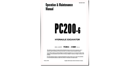 PC200-6 (SN: C10001-10567) Crawler Excavators (Thailand) Operate and Maintenance manual (SEAD016301)