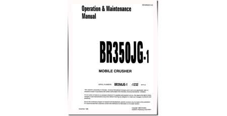 BR350JG-1 (SN from 01232) Mobile Crushers (Japan) Operate and Maintenance manual (SEAD020103)
