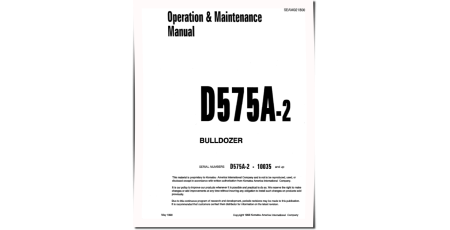 D575A-2 (SN from 10035) Crawler Dozers (Japan) Operate and Maintenance manual (SEAD021800)
