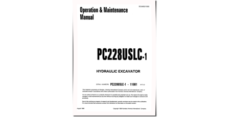 PC228USLC-1 (SN from 11001) Crawler Excavators (Japan) Operate and Maintenance manual (SEAD021900)