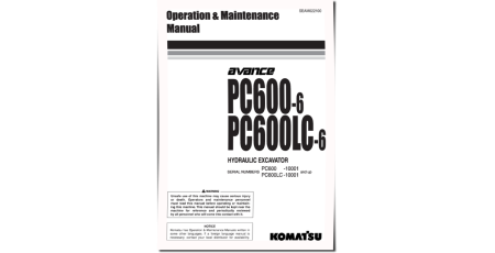 PC600-6 and PC600LC-6 (SN: 10001-11000) Crawler Excavators (Japan) Operate and Maintenance manual (SEAD022100)