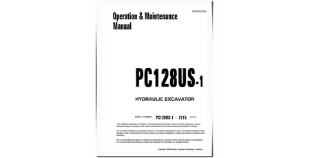 PC128US-1 (SN from 01715) Crawler Excavators (Japan) Operate and Maintenance manual (SEAD022200)