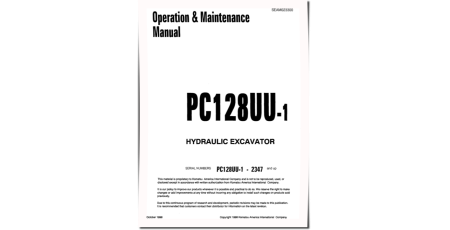 PC128UU-1 (SN from 02347) Crawler Excavators (Japan) Operate and Maintenance manual (SEAD023300)