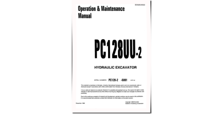 PC128UU-2 (SN: 05001-05837) Crawler Excavators (Japan) Operate and Maintenance manual (SEAD035500)