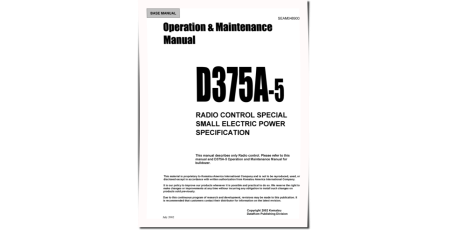 D375A-5 Crawler Dozers (Japan) - RADIO CONTROL Operate and Maintenance manual (SEAD048900)