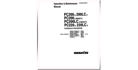 PC200-5, PC200LC-5, PC220-5 and PC220LC-5 Crawler Excavators Operate and Maintenance manual (SEADA2050503)