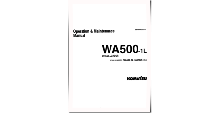WA500-1-L (SN: 20051-20130) 4WD Wheeled Loaders (USA) Operate and Maintenance manual (SEADA4250101)
