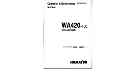 WA420-1-LC (SN from A25001) 4WD Wheeled Loaders (Japan) Operate and Maintenance manual (SEADU424KD10)