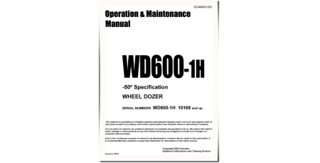 WD600-1 (SN from 10169) Wheeled Dozers (Japan) Operate and Maintenance manual (SEADW01900)