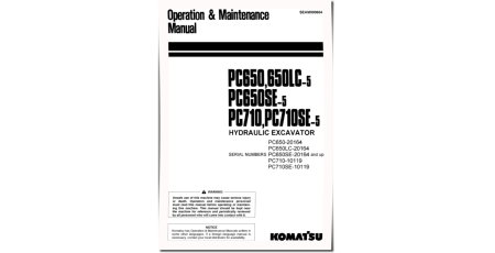 PC650-5,PC650LC-5,PC650SE-5(SN:20164-), PC710-5,PC710SE-5(SN:10119-) Crawler Excavators Operate&Maintenance manual (SEAM000604)