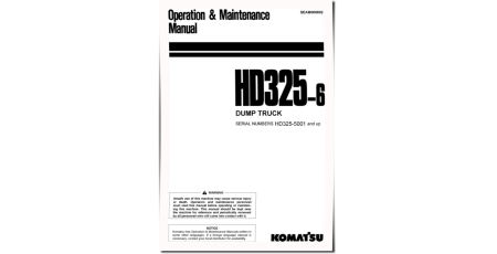 HD325-6 (SN: 05001-05679) Rigid Dump Trucks (Japan) Operate and Maintenance manual (SEAM000802)