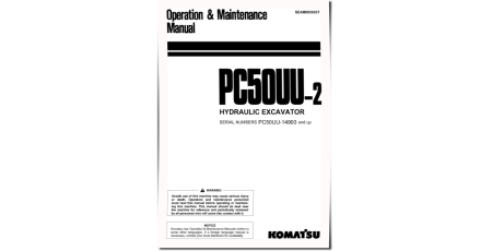 PC50UU-2 (SN from 14993) Crawler Excavators (Japan) Operate and Maintenance manual (SEAM005503T)