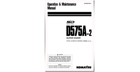 Super Dozer D575A-2 (SN from 10042) Crawler Dozers (Japan) Operate and Maintenance manual (SEAM007905T)