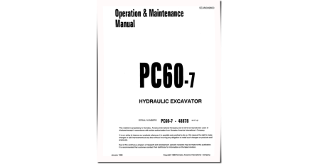 PC60-7 (SN: 48878-52373) Crawler Excavators (Japan) Operate and Maintenance manual (SEAM009600)