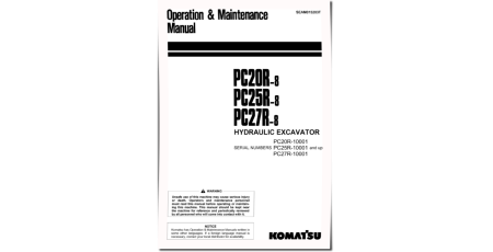 PC20R-8, PC25R-8 and PC27R-8 (SN: 10001-) Crawler Excavators (Japan) Operate and Maintenance manual (SEAM015203T)