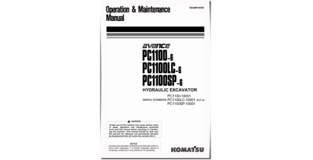 PC1100-6, PC1100LC-6, PC1100SP-6 (SN: 10001-10114) Crawler Excavators (Japan) Operate and Maintenance manual (SEAM018300)