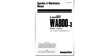 WA800-3 (SN from 50001) 4WD Wheeled Loaders (Japan) Operate and Maintenance manual (SEAM018601)