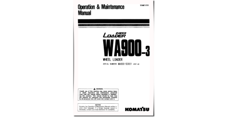 WA900-3 (SN: 50001-50008) 4WD Wheeled Loaders (Japan) Operate and Maintenance manual (SEAM018701)