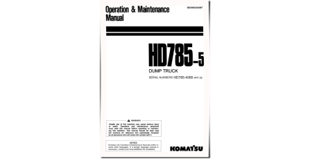 HD785-5 (SN from 04085) Rigid Dump Trucks (Japan) Operate and Maintenance manual (SEAM020406T)