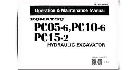 PC10-6 (SN from 21446) Crawler Excavators (Japan) Operate and Maintenance manual (SEAM020MB600)