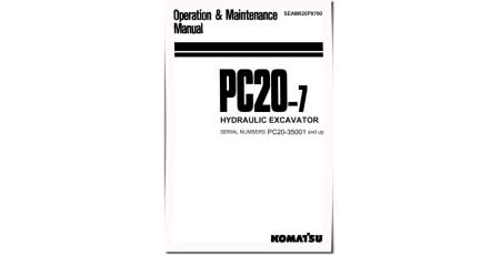 PC20-7 (SN from 35001) Crawler Excavators (Japan) Operate and Maintenance manual (SEAM020P0700)