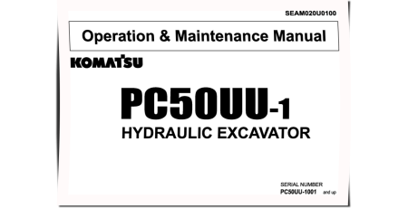 PC50UU-1 (SN: 01001-03400) Crawler Excavators (Japan) Operate and Maintenance manual (SEAM020U0100)