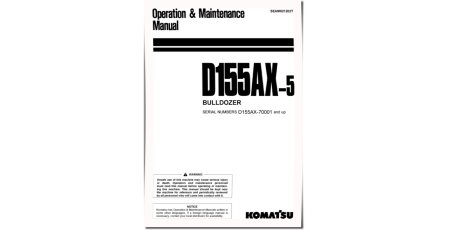D155AX-5 (SN: 70001-75000) Crawler Dozers (Japan) Operate and Maintenance manual (SEAM021202T)
