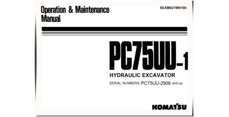 PC75UU-1 (SN from 02908) Crawler Excavators (Japan) Operate and Maintenance manual (SEAM021W0100)