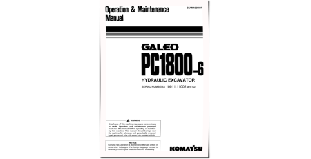 PC1800-6 (SN: 10011, 11002-11034) Crawler Excavators (Japan) Operate and Maintenance manual (SEAM022908T)