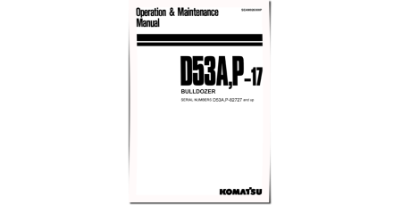 D53A-17 (SN from 82727) and D53P-17 (SN from 82727) Crawler Dozers (Japan) Operate and Maintenance manual (SEAM026300P)