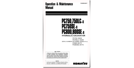 PC750-6, PC750LC-6, PC750SE-6 (SN: 10239-11000) Crawler Excavators (Japan) Operate and Maintenance manual (SEAM032602T)