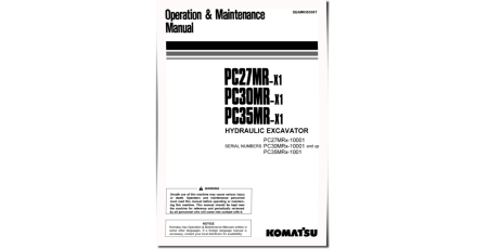 PC27MRX-1,PC30MR-1,PC30MRX-1 (SN:10001-), PC35MRX-1 (SN:01001-) Crawler Excavators Operate & Maintenance manual (SEAM035305T)