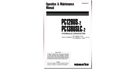 PC128US-2 (SN:07731-08268), PC138USLC-2 (SN:01001-01046) Crawler Excavators Operate and Maintenance manual (SEAM035407T)