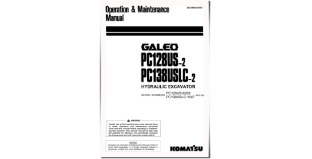 PC128US-2 (SN: 08269-), PC138USLC-2 (SN: 01047-01500) Crawler Excavators Operate and Maintenance manual (SEAM035408T)