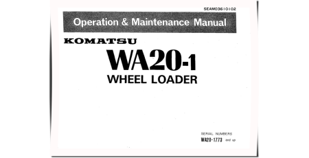 WA20-1 (SN from 01773) 4WD Wheeled Loaders (Japan) Operate and Maintenance manual (SEAM03610102)