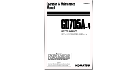 GD705A-4 (SN from 23001) Motor Graders (Japan) Operate and Maintenance manual (SEAM036701)