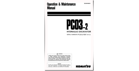 PC03-2 (SN from 21587) Crawler Excavators (Japan) Operate and Maintenance manual (SEAM040601)