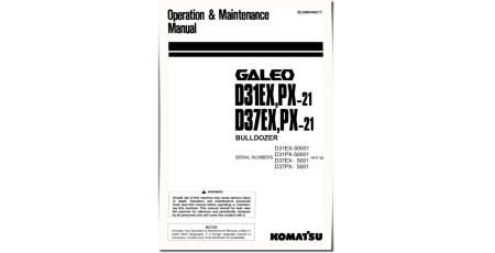 D31EX-21, D31PX-21, D37EX-21 and D37PX-21 Crawler Dozers (Japan) Operate and Maintenance manual (SEAM044001T)
