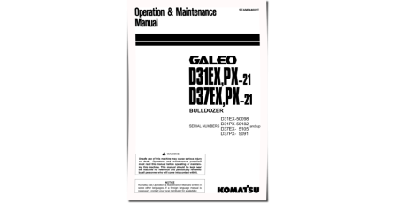 D31EX-21, D31PX-21, D37EX-21 and D37PX-21 Crawler Dozers (Japan) Operate and Maintenance manual (SEAM044002T)