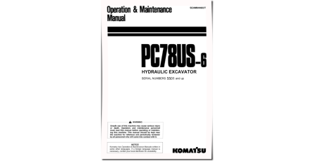 PC78US-6 (SN: 05501-06500) Crawler Excavators (Japan) Operate and Maintenance manual (SEAM044602T)